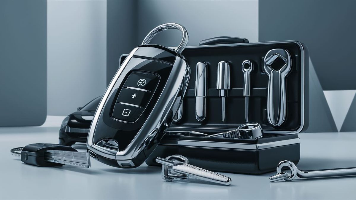 Mobile locksmith van at a customer's car